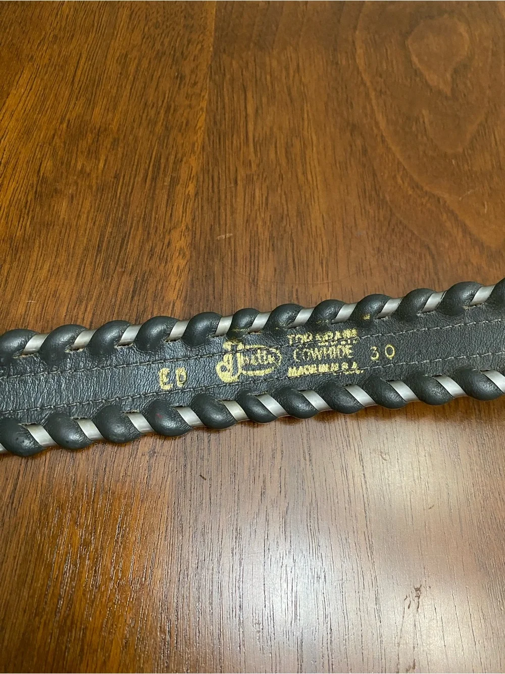 Vintage‎ Justin Western Leather Belt Gray - 30
